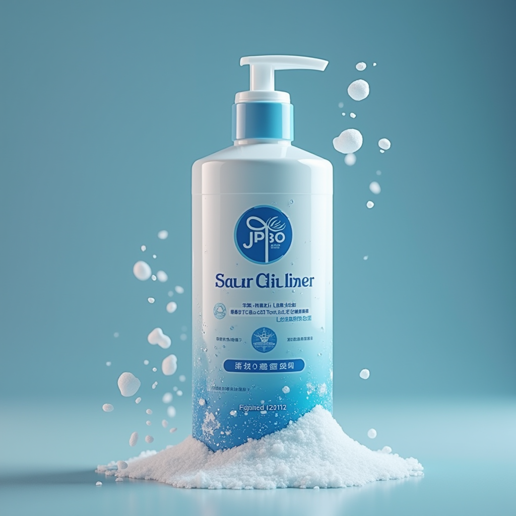 JPpibo Cleaner - 塩系トイレクリーナー 日本のエコフレンドリーな塩ベースのトイレ洗浄剤ブランドロゴ、古代エジプトの保存美学とサイバーパンクの活気を融合したデザイン