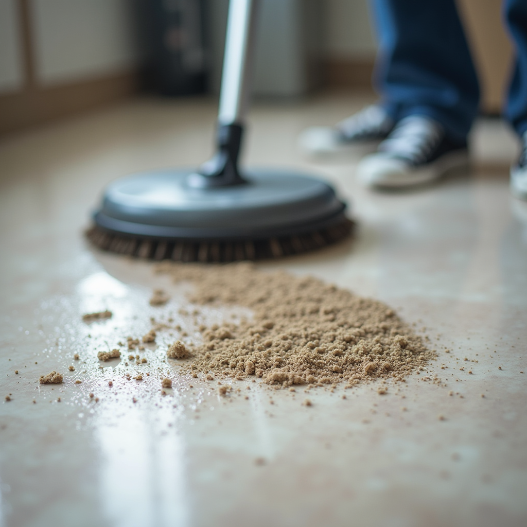 ステップ3：ディープスクラビングと汚れ除去プロセス、専用ブラシを使用するプロのクリーナー