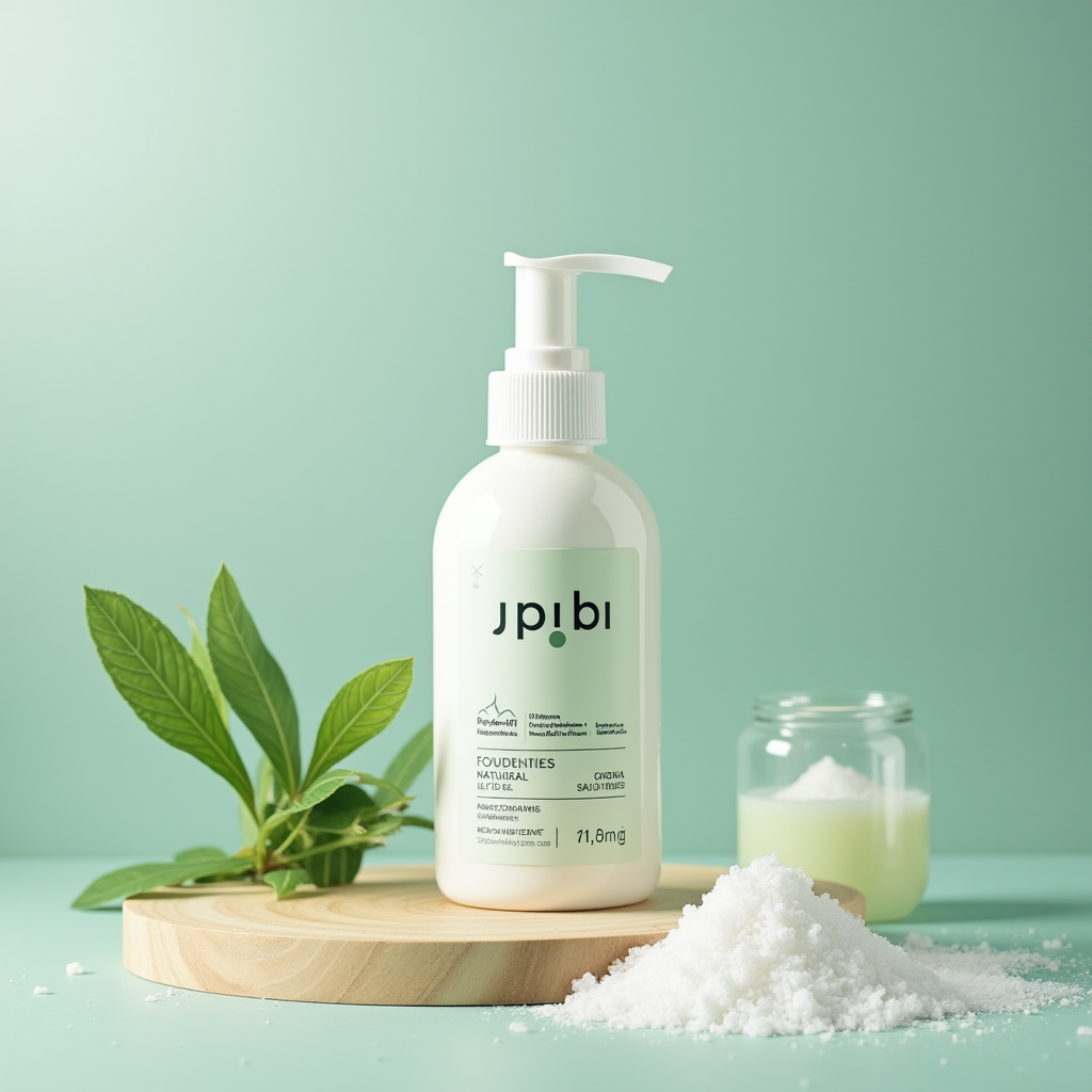 JPpiboソルトクリーナーを使用したエコフレンドリーな清掃デモンストレーション、天然成分・生分解性・環境影響削減を示す、グリーンテクノロジー要素